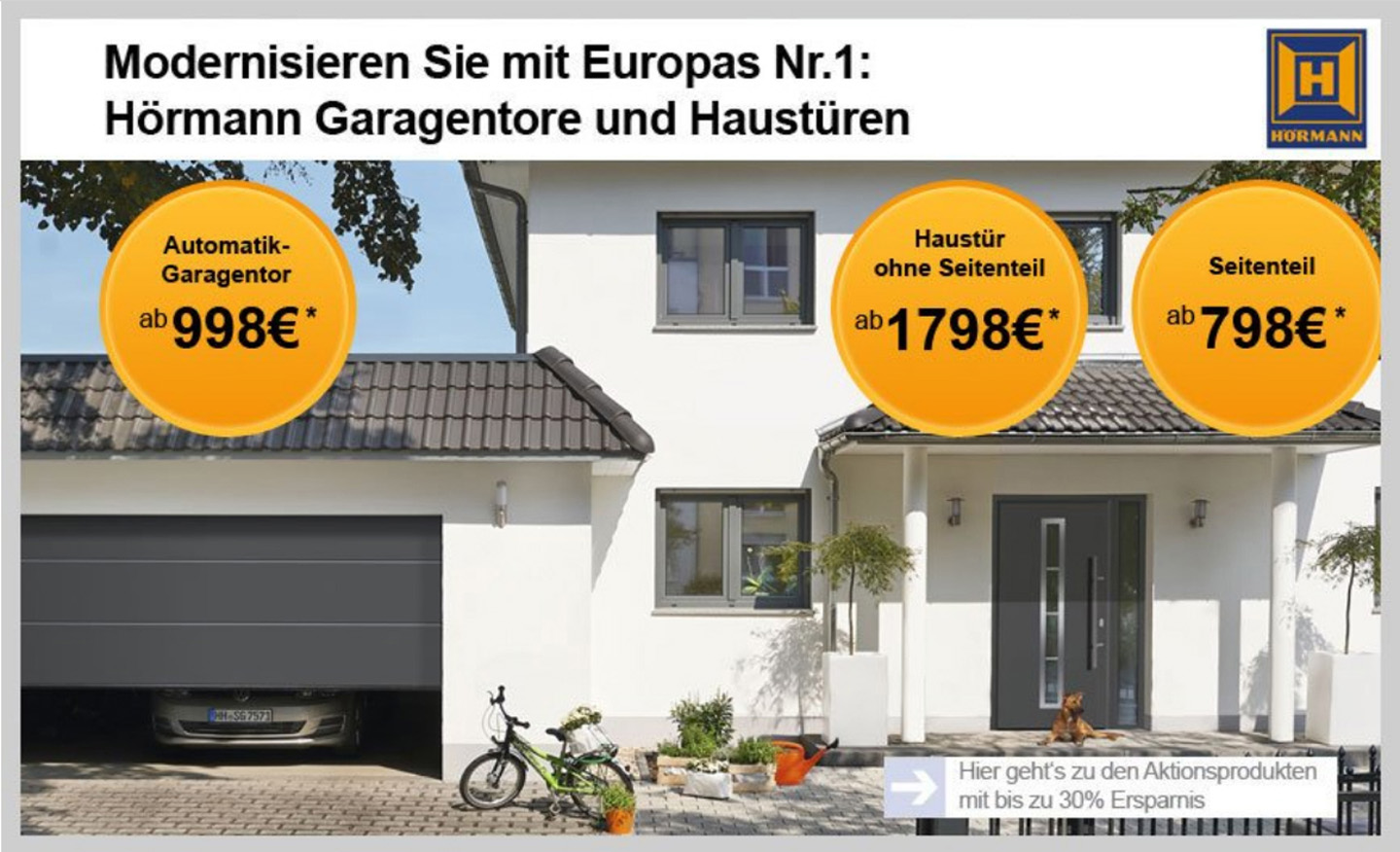 Hörmann Angebote für Garagentore und Haustueren